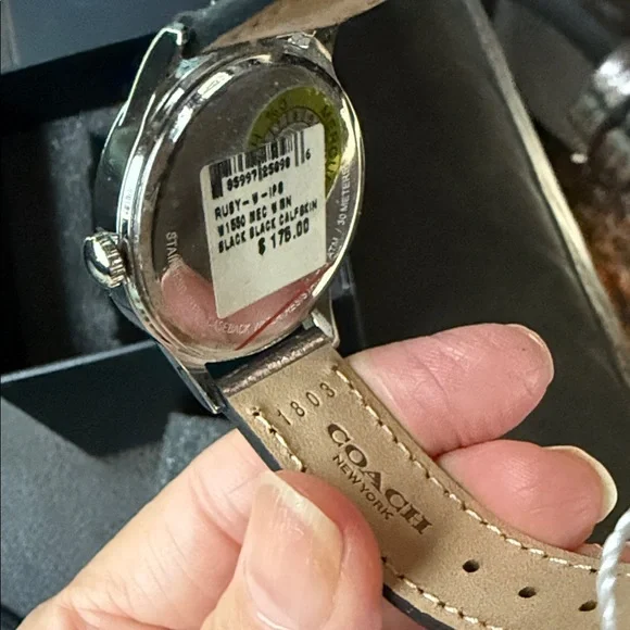 NWT Coach Silver and Black Watch with Accents Coach Women main image 3